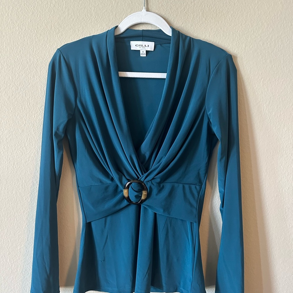 Gilli Teal Long Sleeve Women's Top - XS/ NWOT